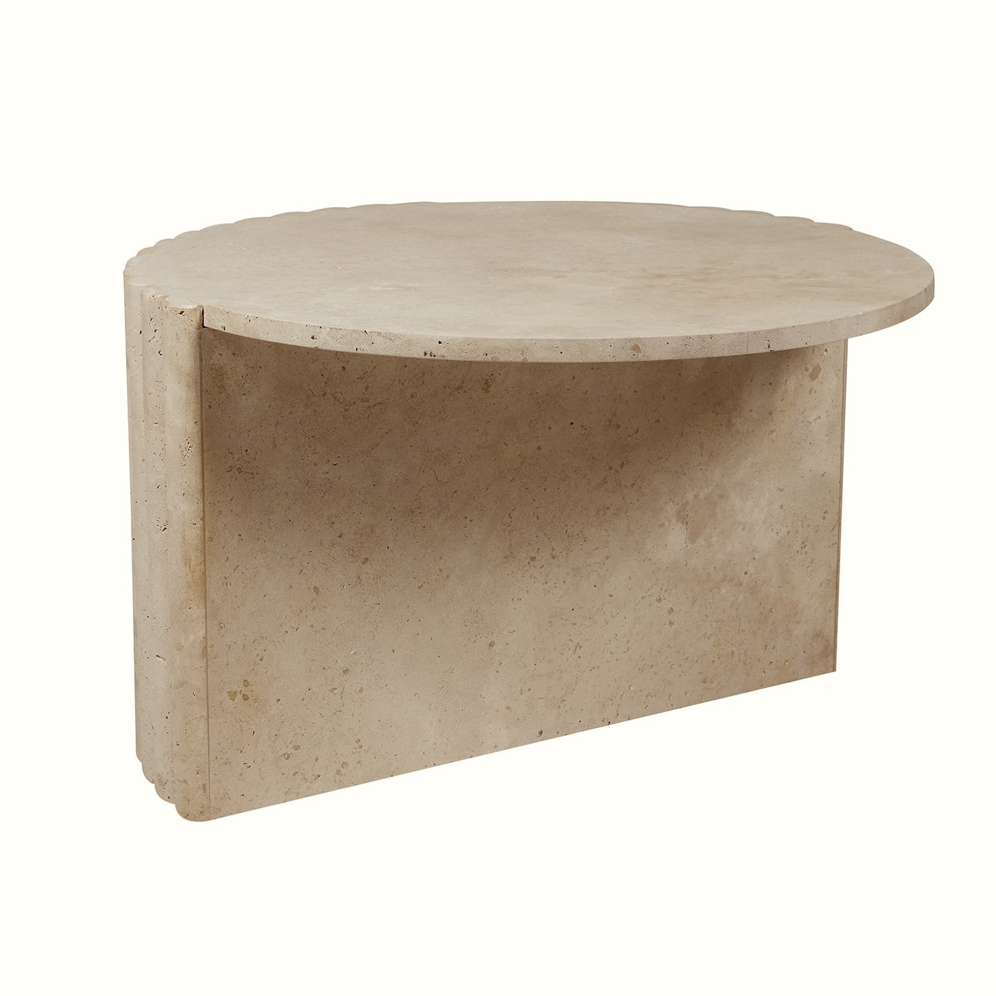 Travertine Side Curve Coffee Table - LUMINA ELIGMA HOME