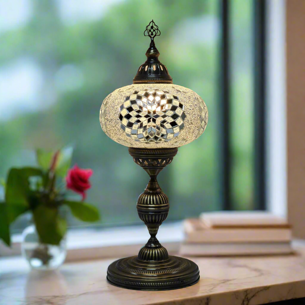 Table Mosaic Turkish Lamp - Large Glass - LUMINA ELIGMA HOME