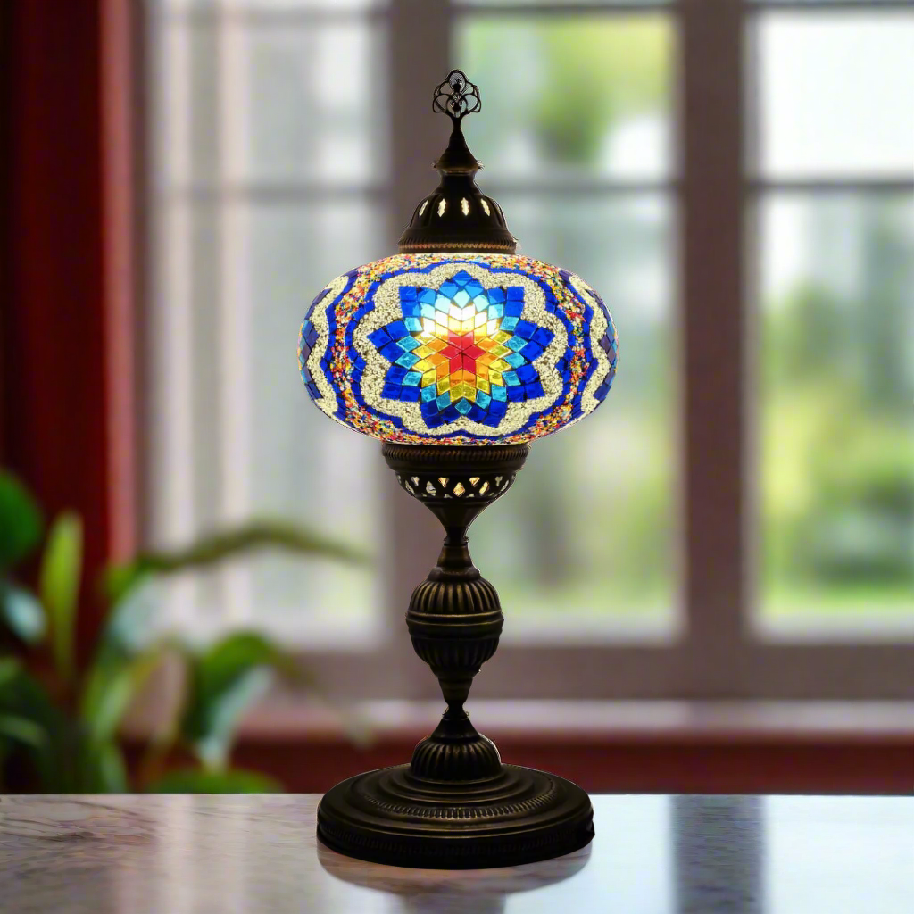 Table Mosaic Turkish Lamp - Large Glass - LUMINA ELIGMA HOME