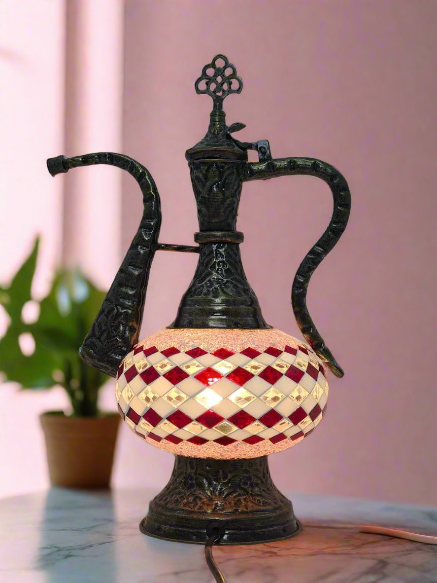 Medium Table Lamp - Pitcher Mosaic Turkish Lamp - LUMINA ELIGMA HOME