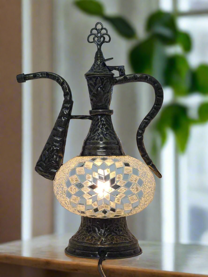 Medium Table Lamp - Pitcher Mosaic Turkish Lamp - LUMINA ELIGMA HOME