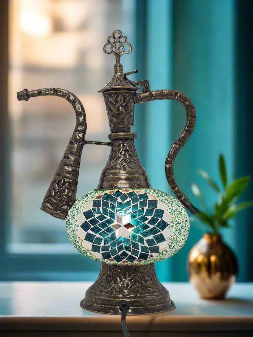 Medium Table Lamp - Pitcher Mosaic Turkish Lamp - LUMINA ELIGMA HOME