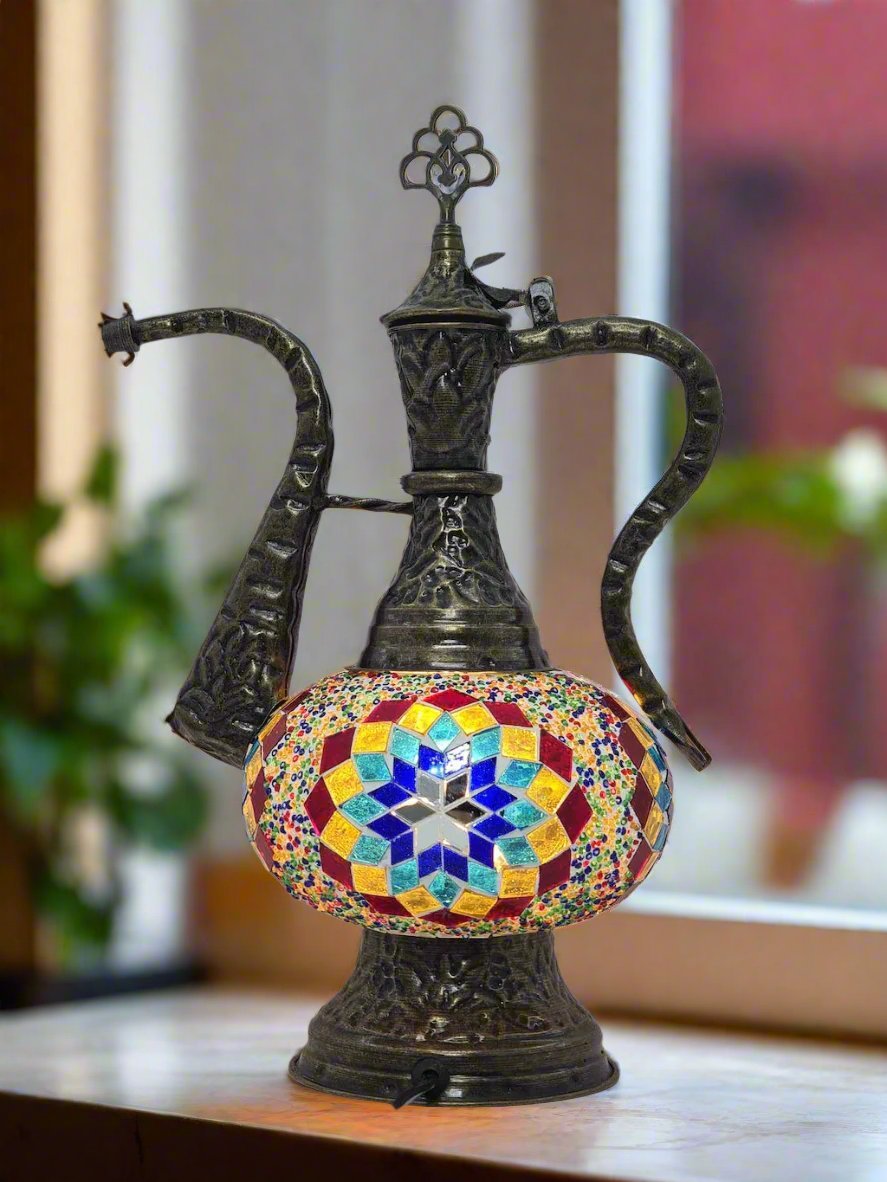 Medium Table Lamp - Pitcher Mosaic Turkish Lamp - LUMINA ELIGMA HOME