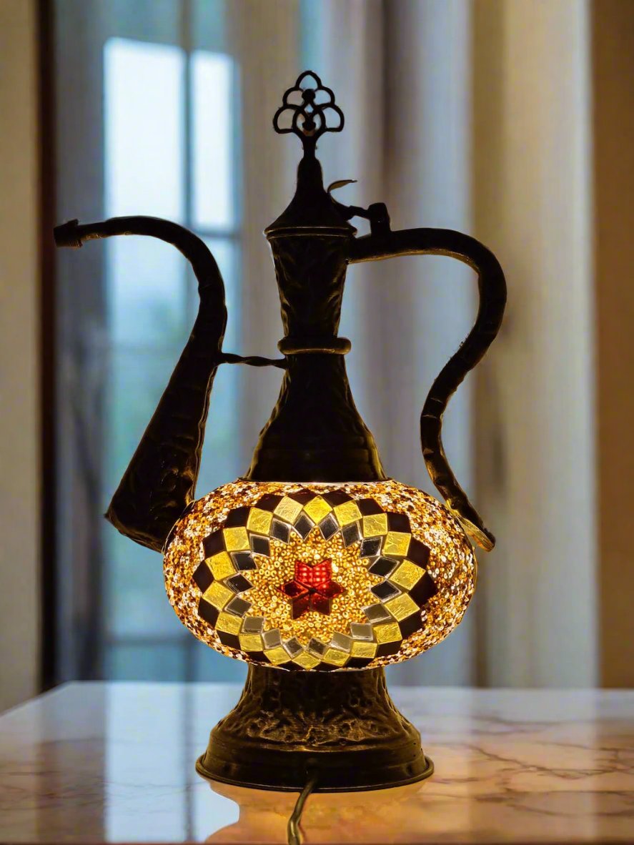 Medium Table Lamp - Pitcher Mosaic Turkish Lamp - LUMINA ELIGMA HOME