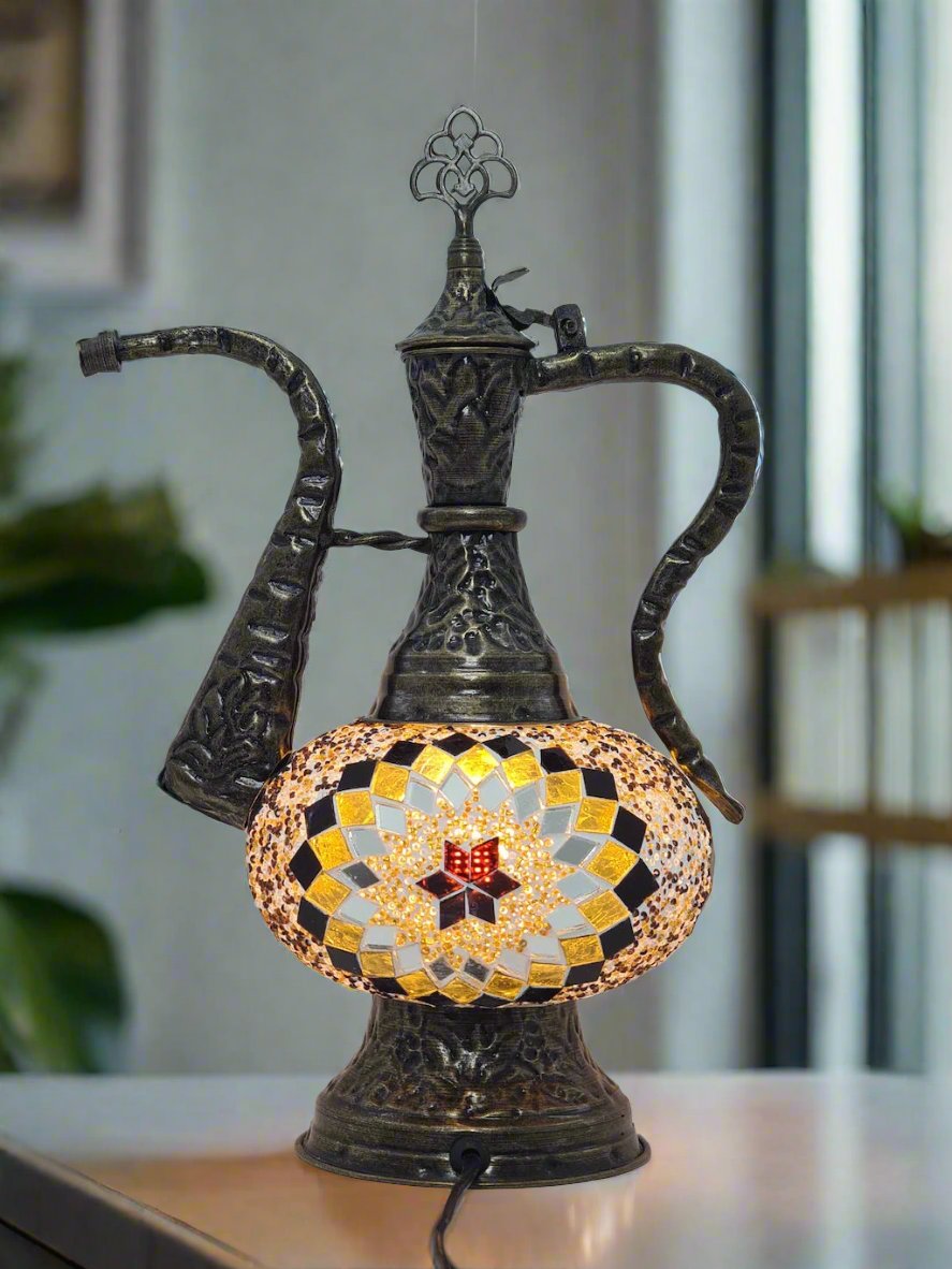 Medium Table Lamp - Pitcher Mosaic Turkish Lamp - LUMINA ELIGMA HOME