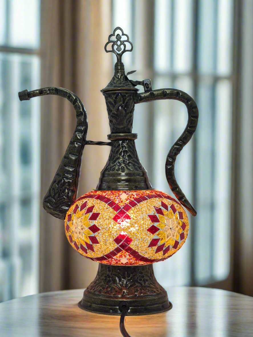 Medium Table Lamp - Pitcher Mosaic Turkish Lamp - LUMINA ELIGMA HOME