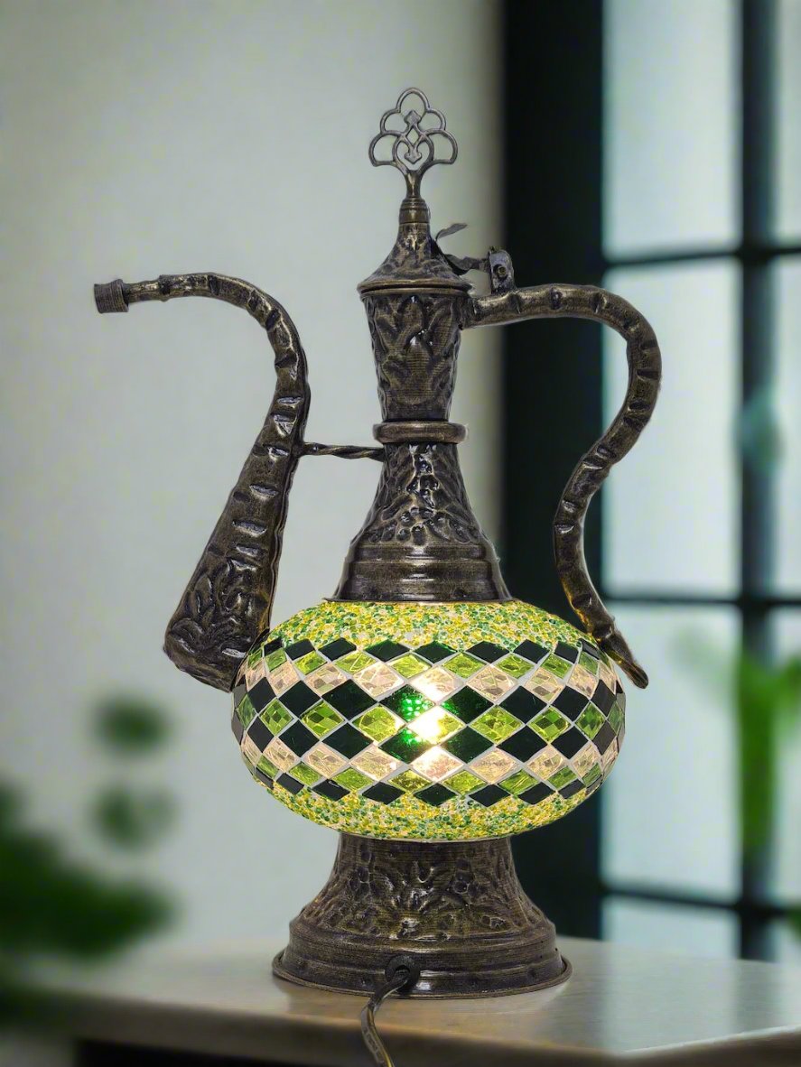 Medium Table Lamp - Pitcher Mosaic Turkish Lamp - LUMINA ELIGMA HOME