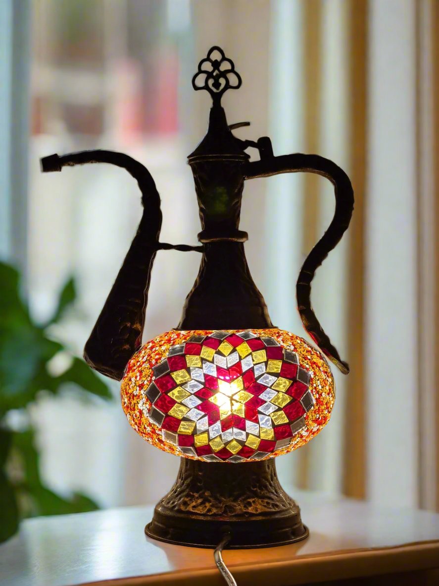 Medium Table Lamp - Pitcher Mosaic Turkish Lamp - LUMINA ELIGMA HOME