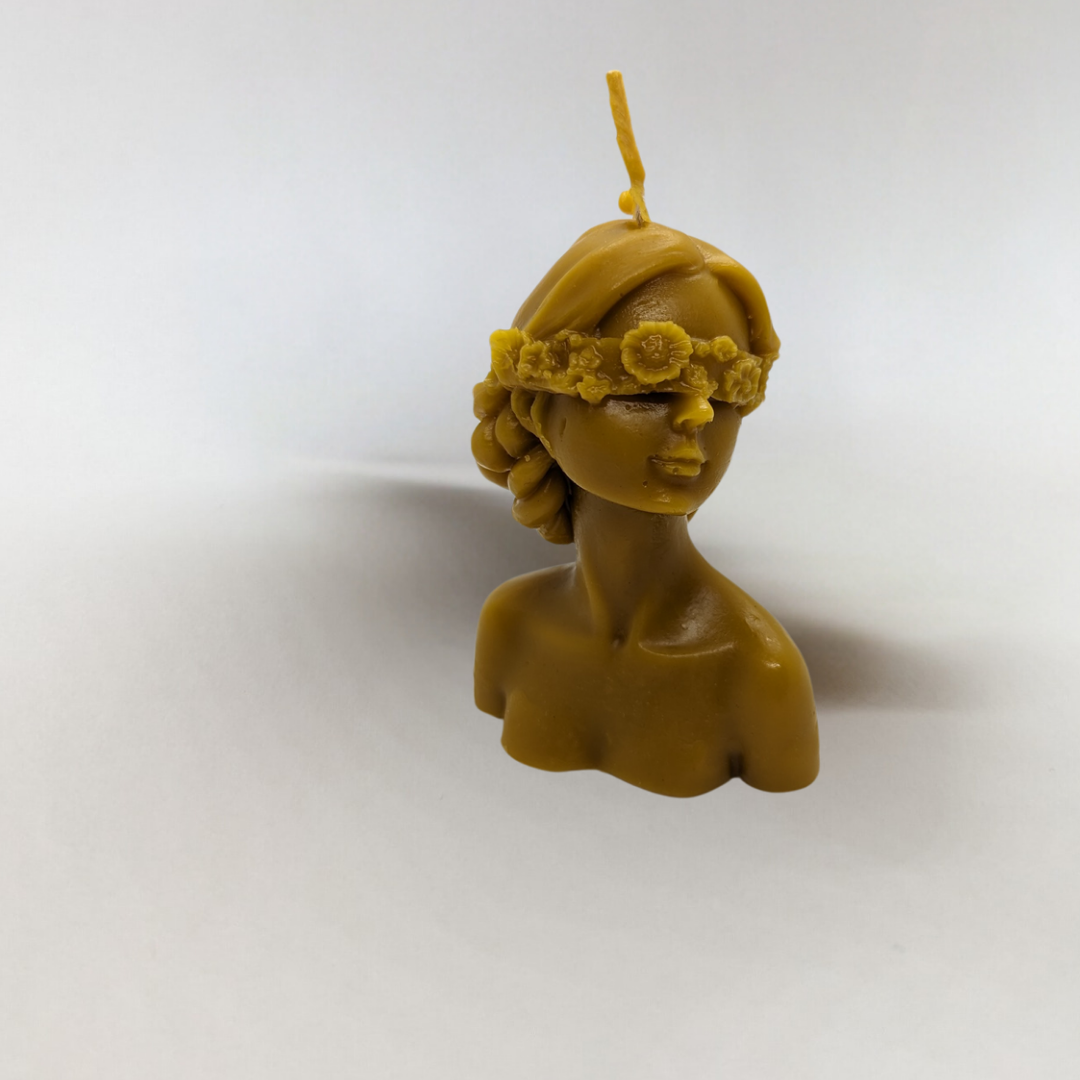 Natural Beeswax Flower Girl Candle