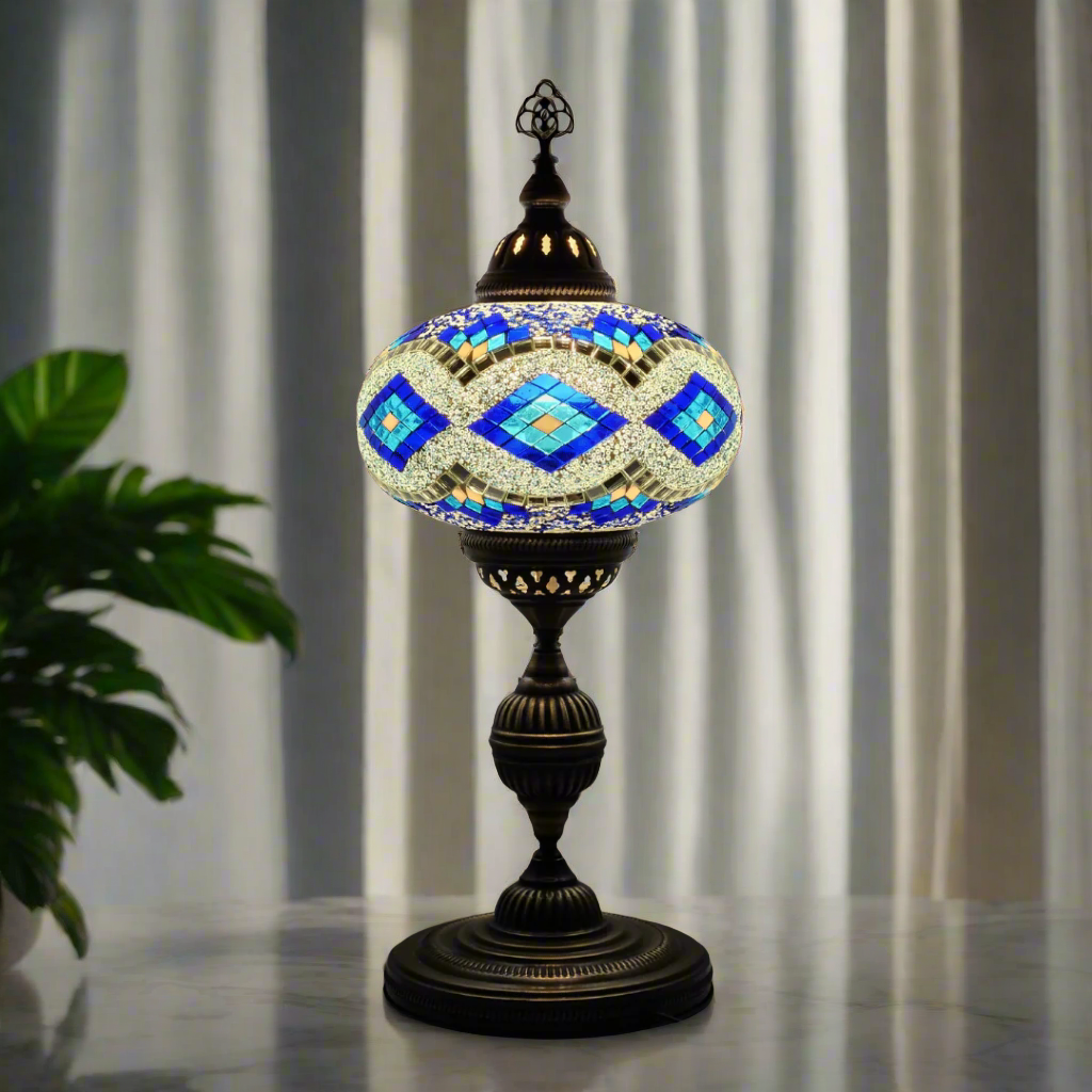 Table Mosaic Turkish Lamp - Large Glass - LUMINA ELIGMA HOME