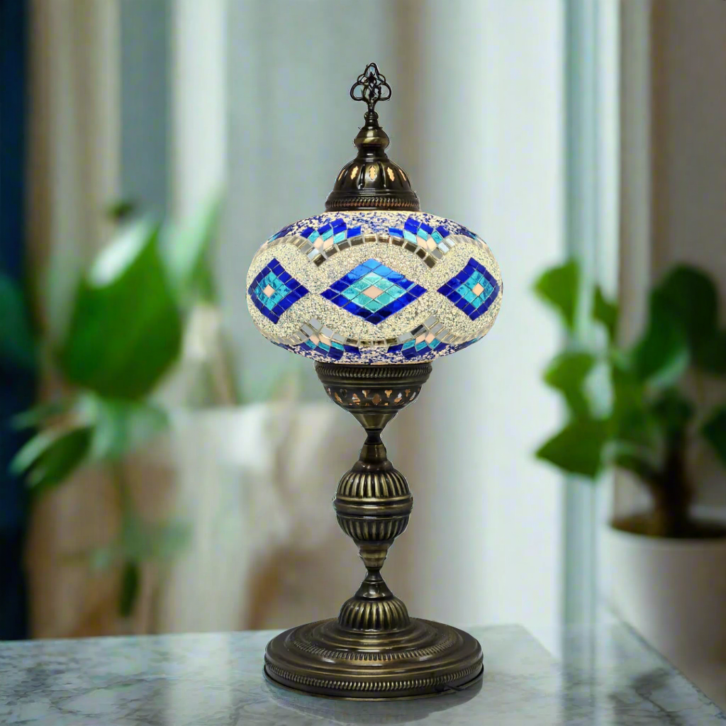 Table Mosaic Turkish Lamp - Large Glass - LUMINA ELIGMA HOME