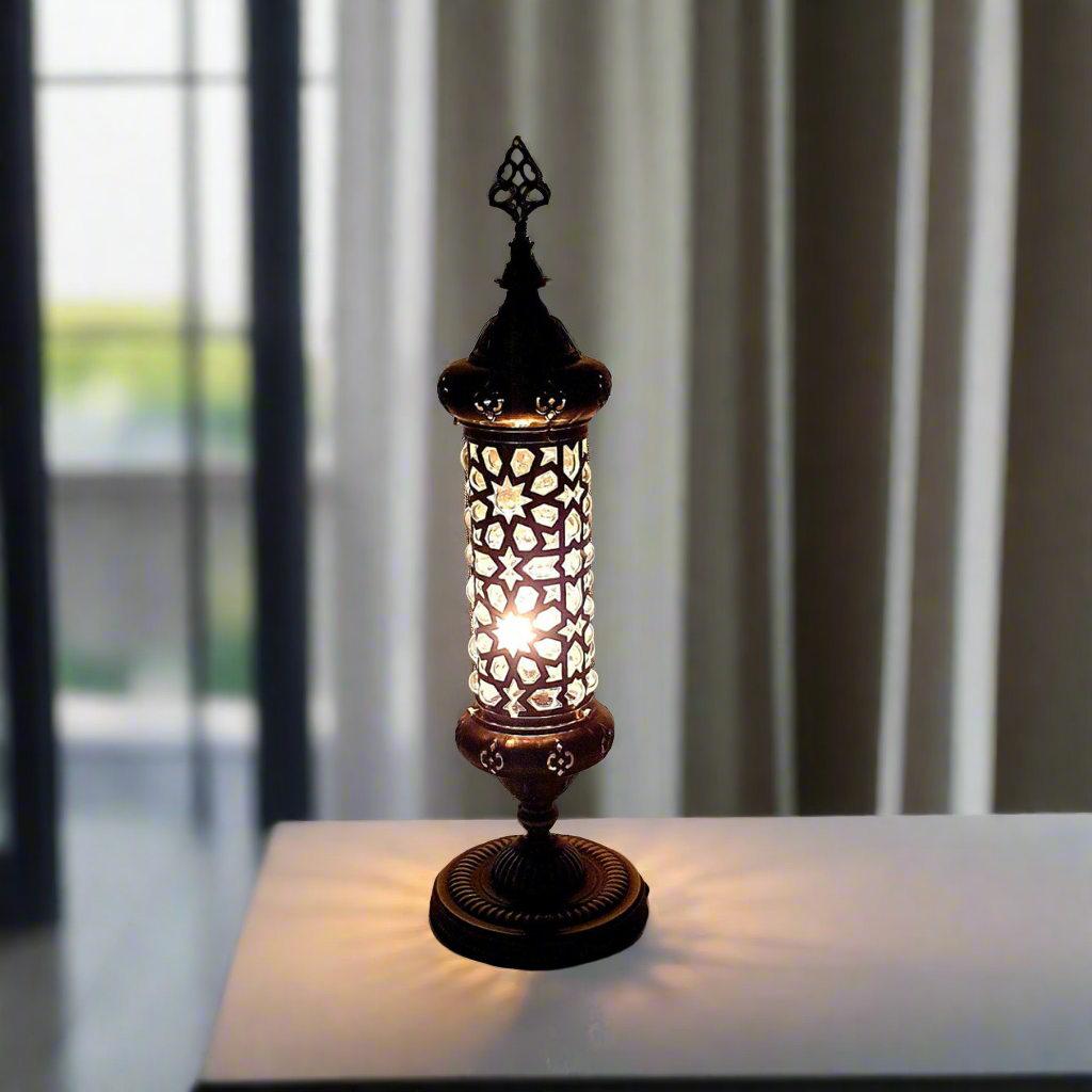 Andalusian Metal & Blown Glass Table Lamp - Candle - LUMINA ELIGMA HOME