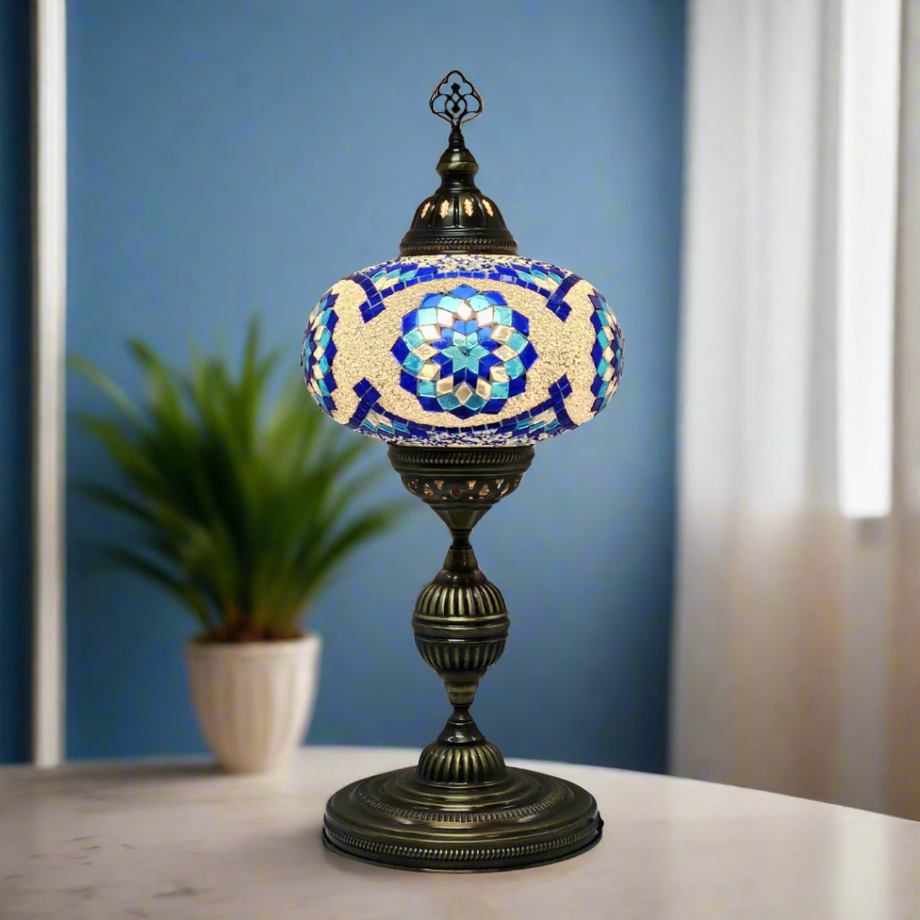 Table Mosaic Turkish Lamp - Large Glass - LUMINA ELIGMA HOME