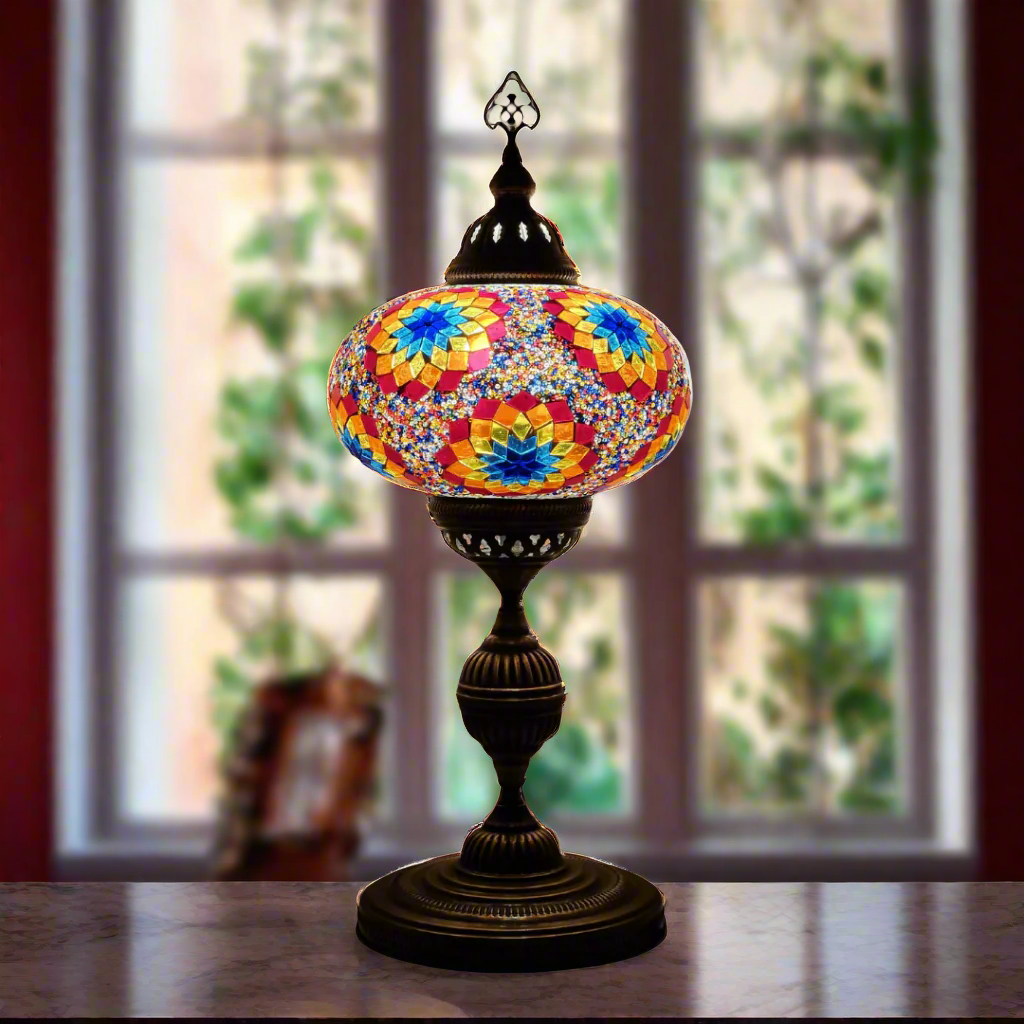 Table Mosaic Turkish Lamp - Large Glass - LUMINA ELIGMA HOME