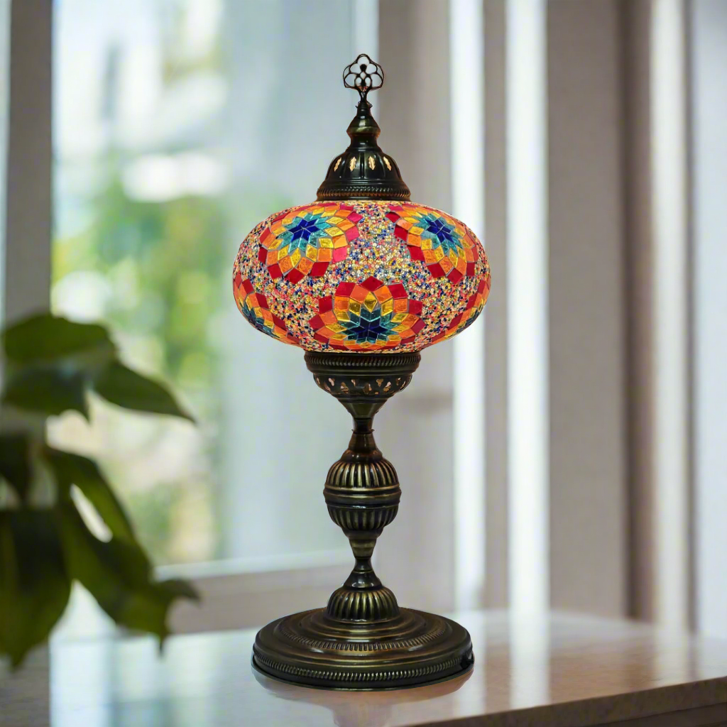 Table Mosaic Turkish Lamp - Large Glass - LUMINA ELIGMA HOME