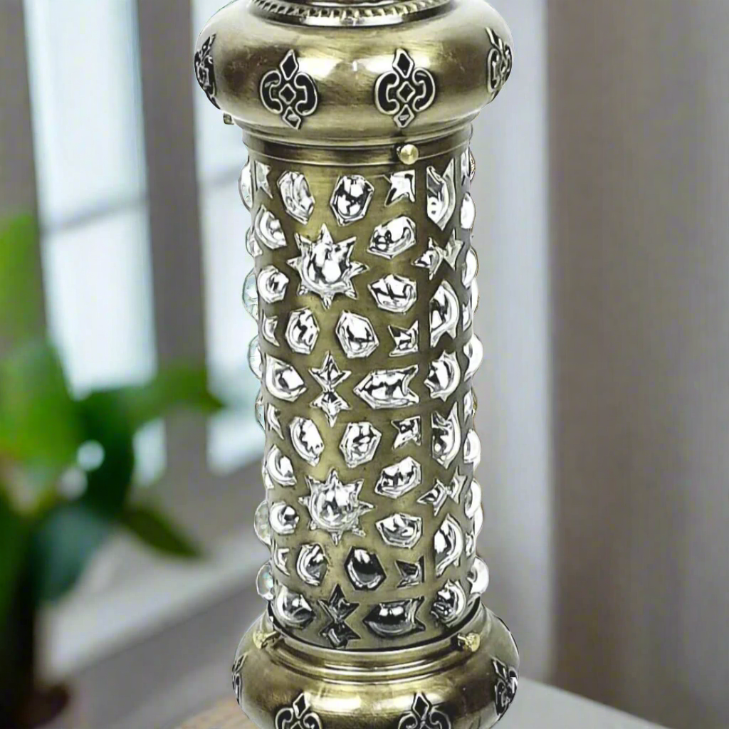 Andalusian Metal & Blown Glass Table Lamp - Candle - LUMINA ELIGMA HOME