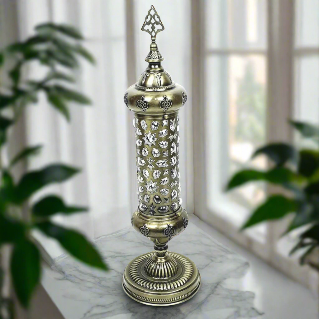 Andalusian Metal & Blown Glass Table Lamp - Candle - LUMINA ELIGMA HOME