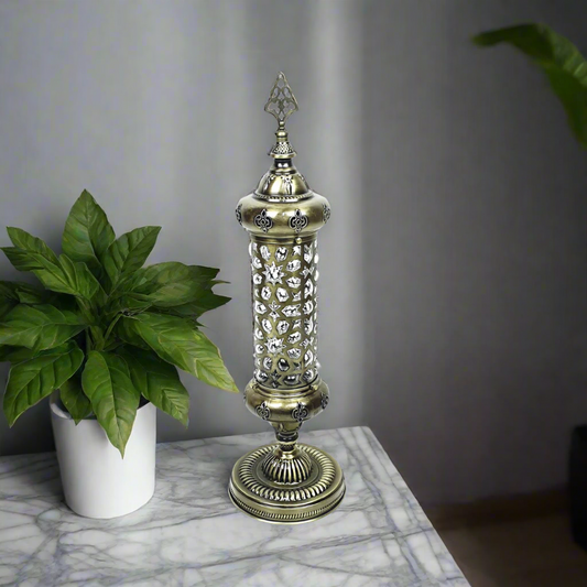 Andalusian Metal & Blown Glass Table Lamp - Candle - LUMINA ELIGMA HOME