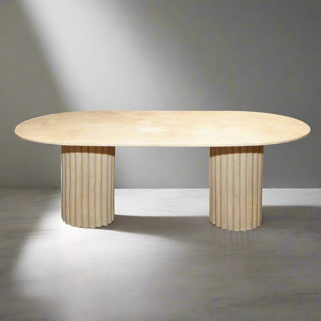 Bacchus - Travertine Marble Dining Table - LUMINA ELIGMA HOME