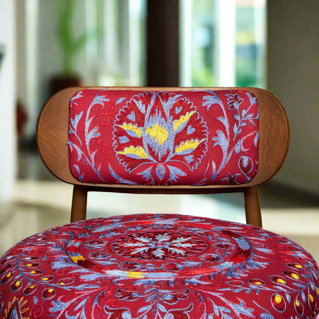 Lagoon Lougne Chair - Suzani Wine Blue - LUMINA ELIGMA HOME