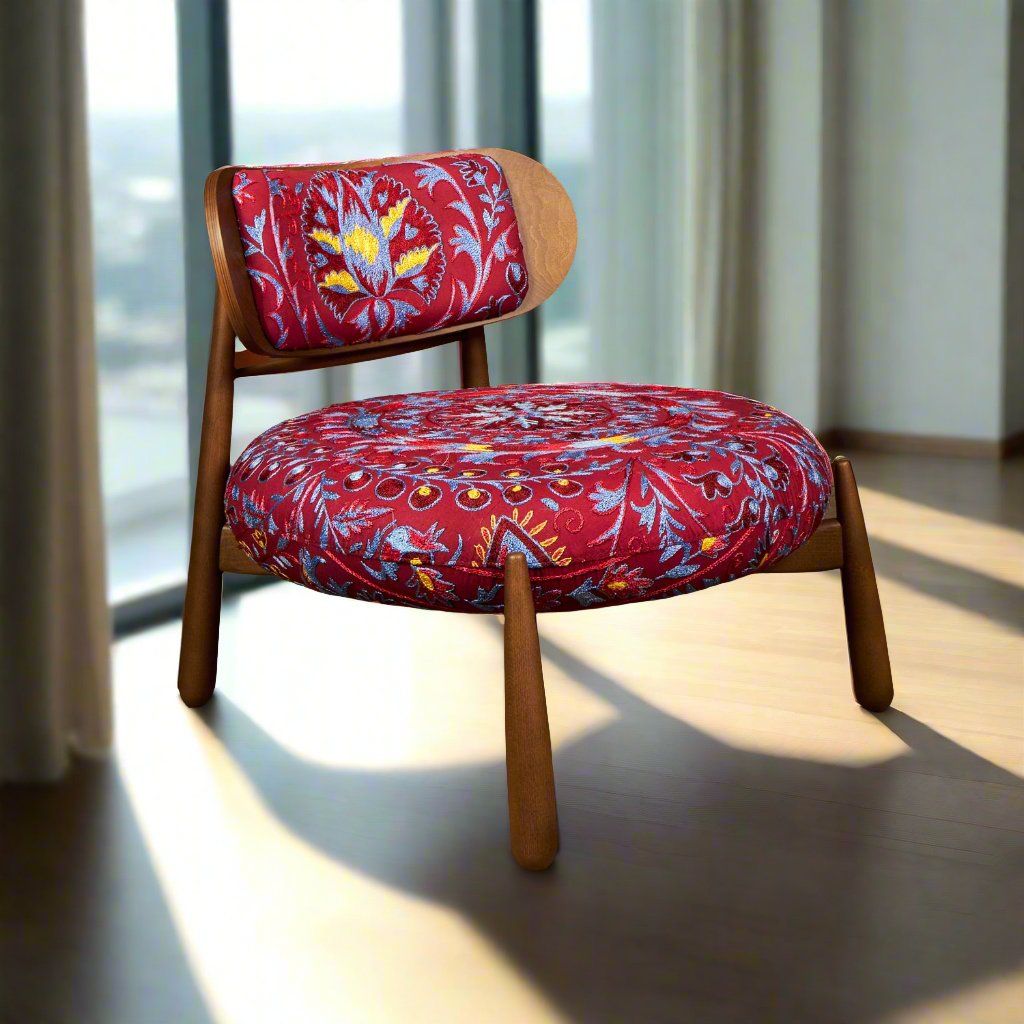Lagoon Lougne Chair - Suzani Wine Blue - LUMINA ELIGMA HOME