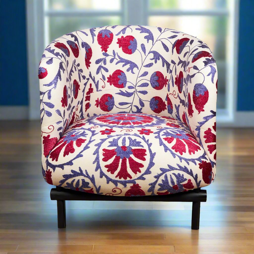Ellipse Armchair - Suzani Pomegranate - LUMINA ELIGMA HOME