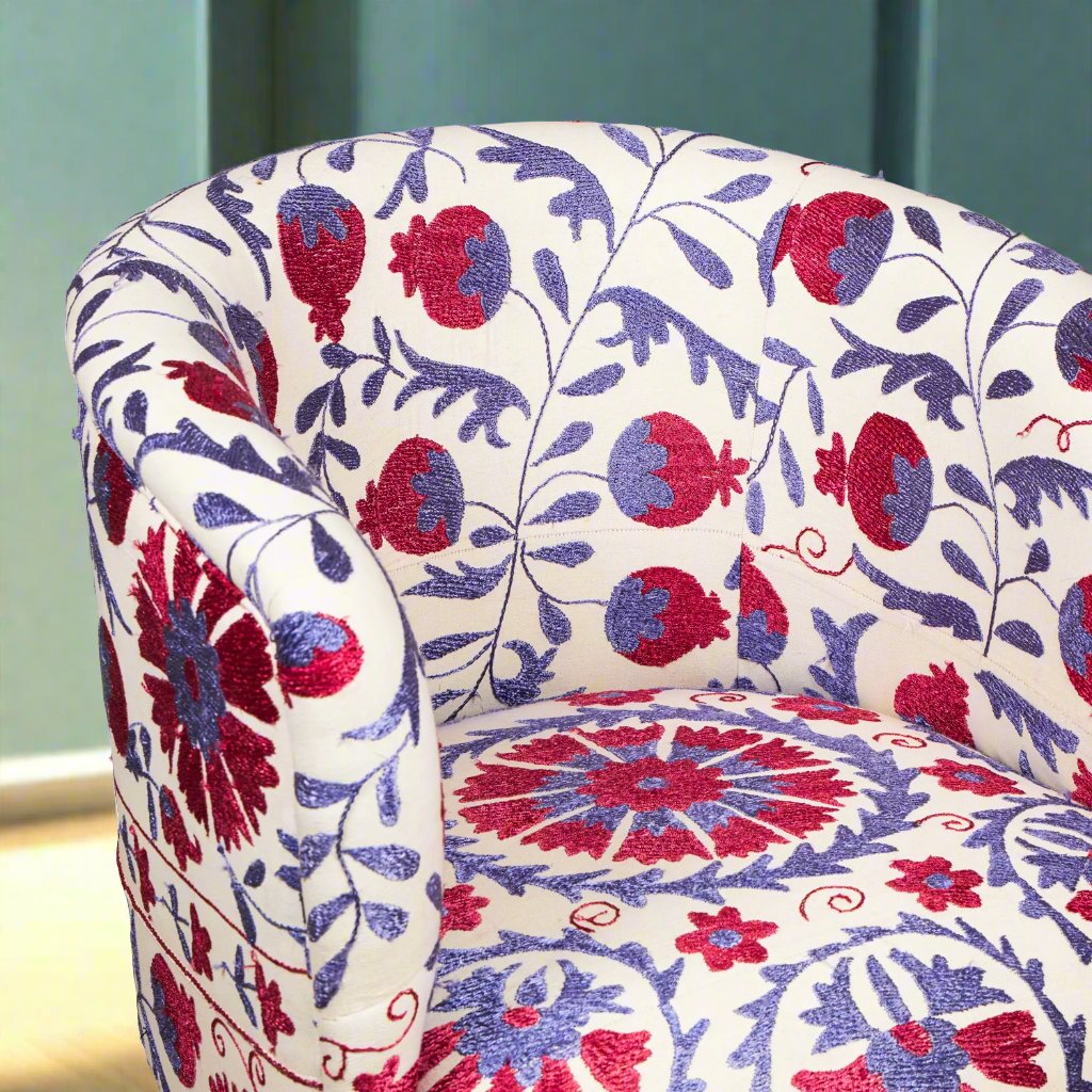 Ellipse Armchair - Suzani Pomegranate - LUMINA ELIGMA HOME