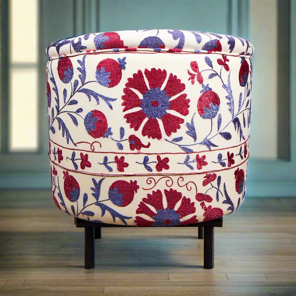 Ellipse Armchair - Suzani Pomegranate - LUMINA ELIGMA HOME