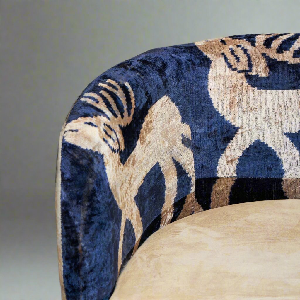 Cascade Lounge Chair with Ottoman - IKAT Deer - LUMINA ELIGMA HOME