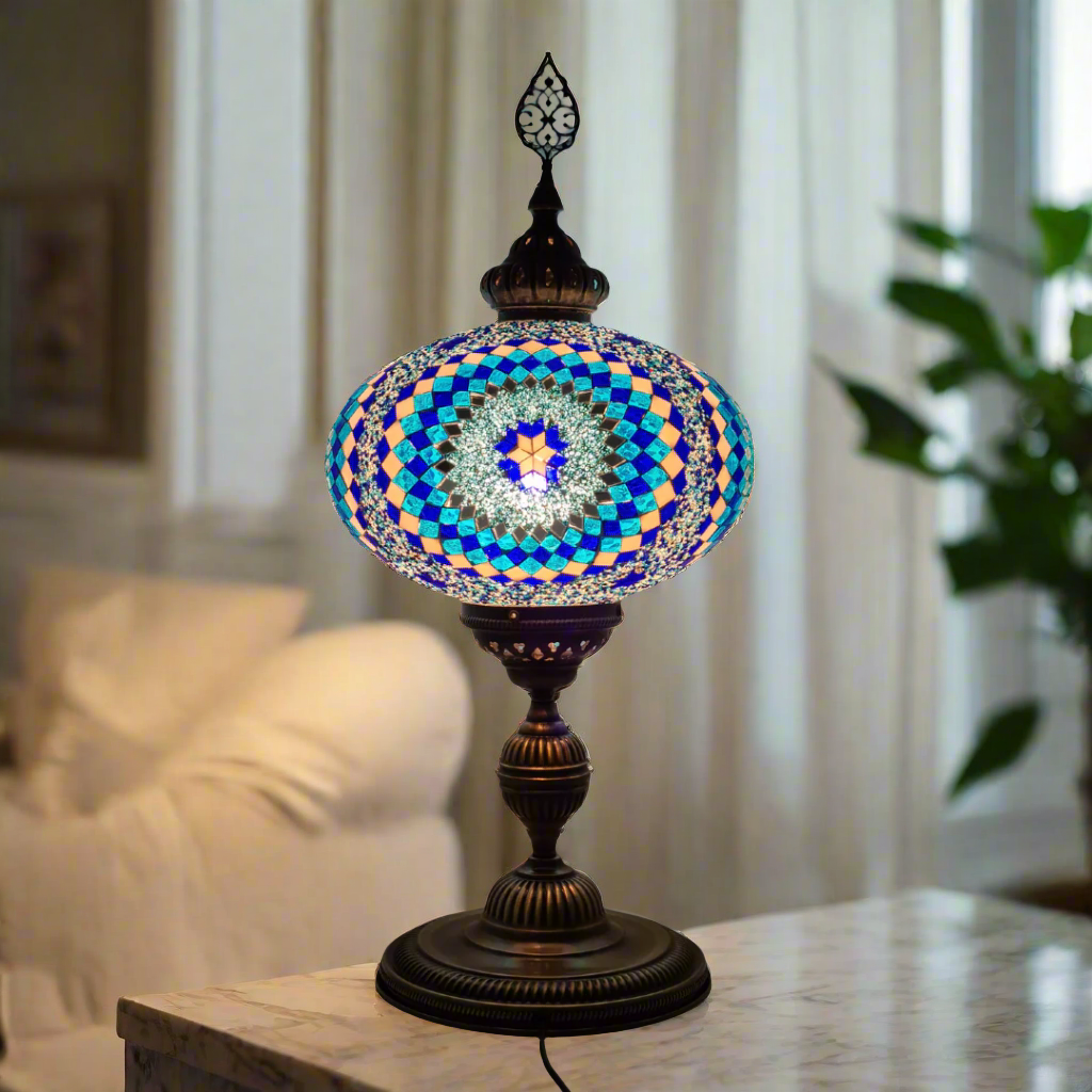 XLarge Table Lamp Turkish Mosaic Glass - LUMINA ELIGMA HOME