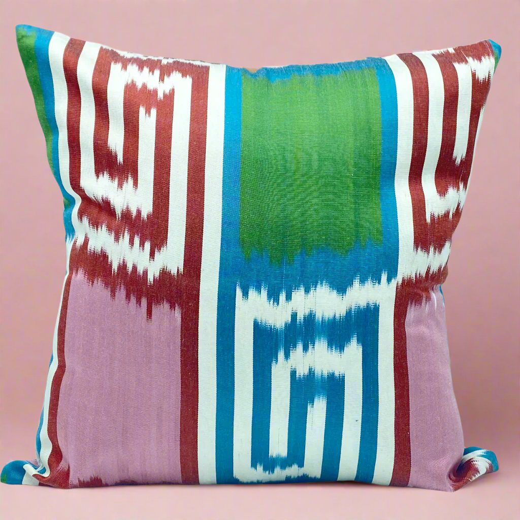 colorful silk cushion ikat cushion pillow cover