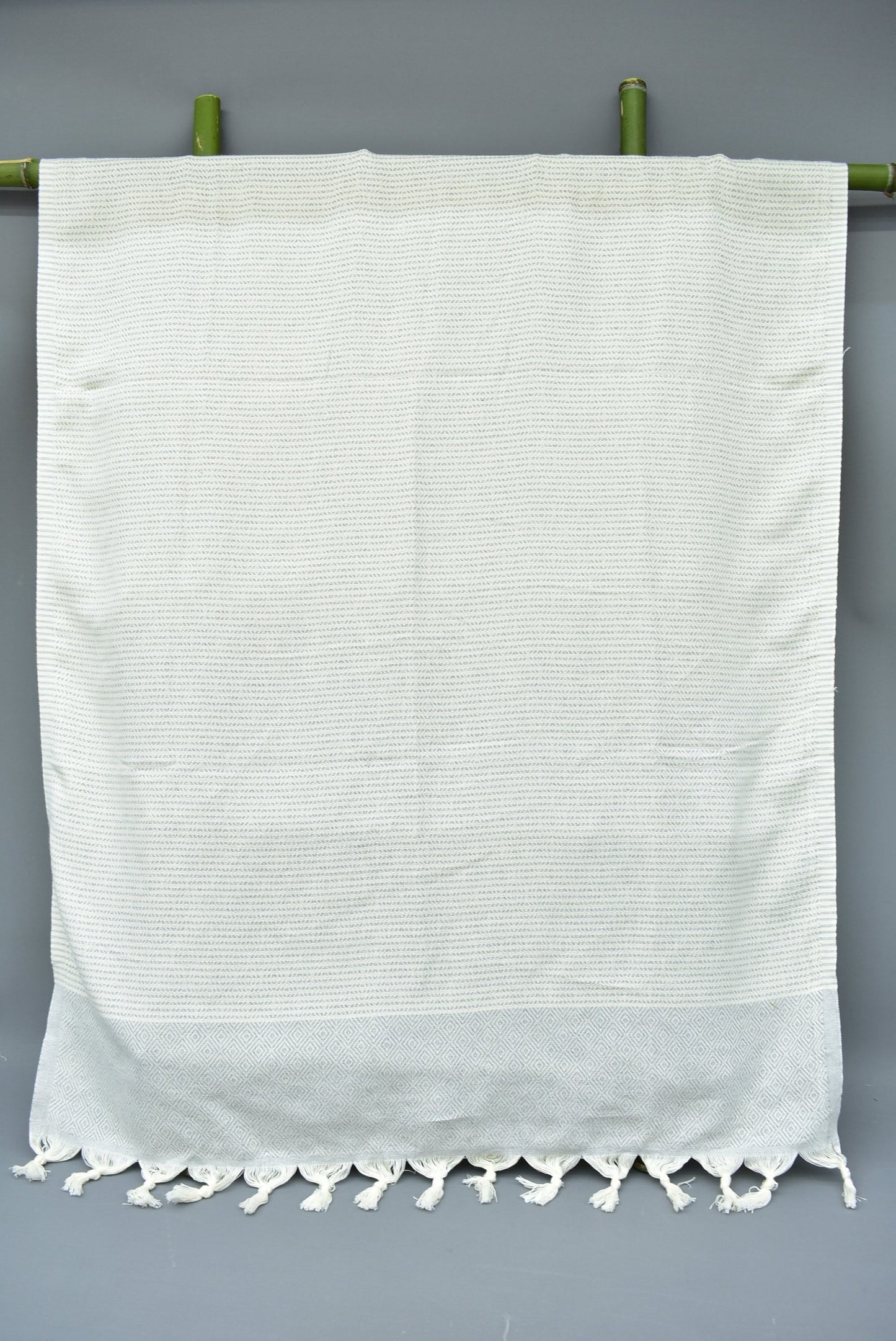Lines Diamond Light Gray Turkish Cotton Towel Handmade - 70" X 40" - 36" X 20"