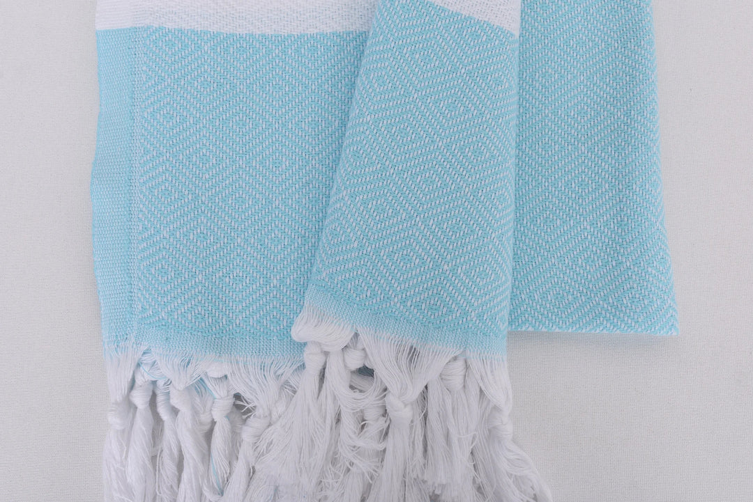 Dark Mint White Diamonds Bath Towel - 70" X 40" - LUMINA ELIGMA HOME