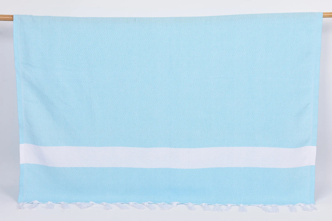 Dark Mint White Diamonds Bath Towel - 70" X 40" - LUMINA ELIGMA HOME
