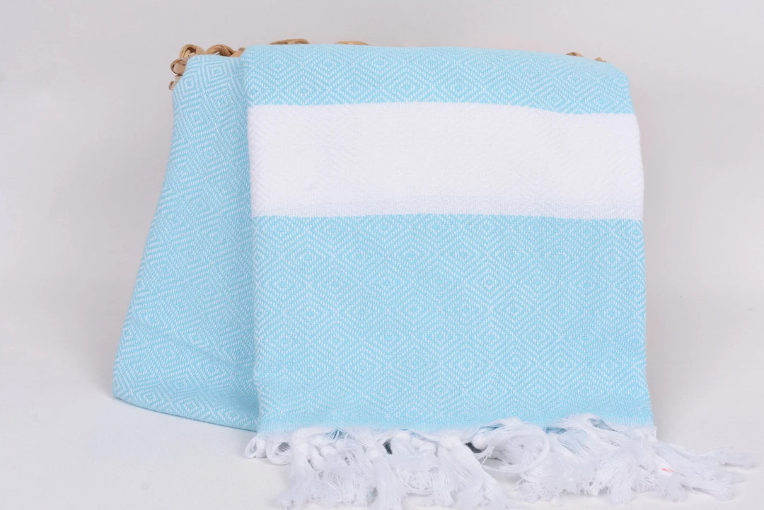 Dark Mint White Diamonds Bath Towel - 70" X 40" - LUMINA ELIGMA HOME