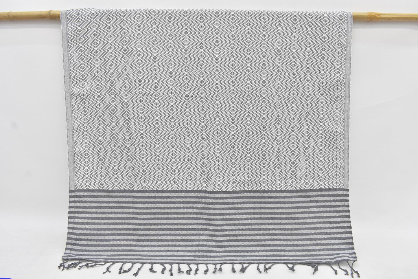 Diamond Gray Turkish Cotton Towel Handmade - 180 CM x 100 CM