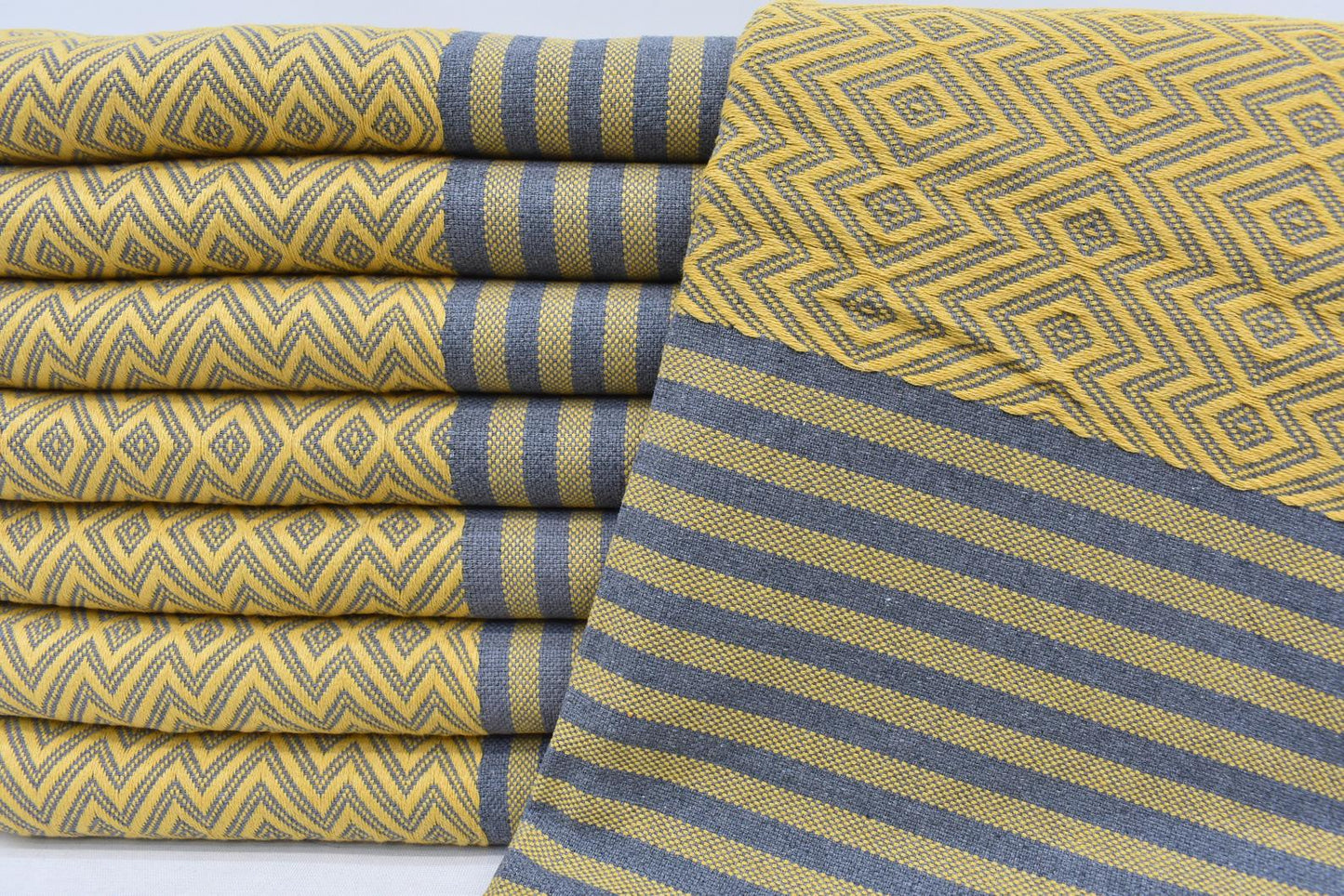 Diamond Gray Turkish Cotton Towel Handmade - 180 CM x 100 CM