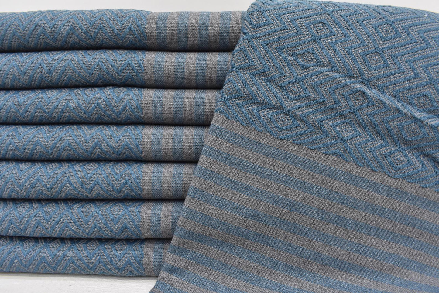 Diamond Gray Turkish Cotton Towel Handmade - 180 CM x 100 CM