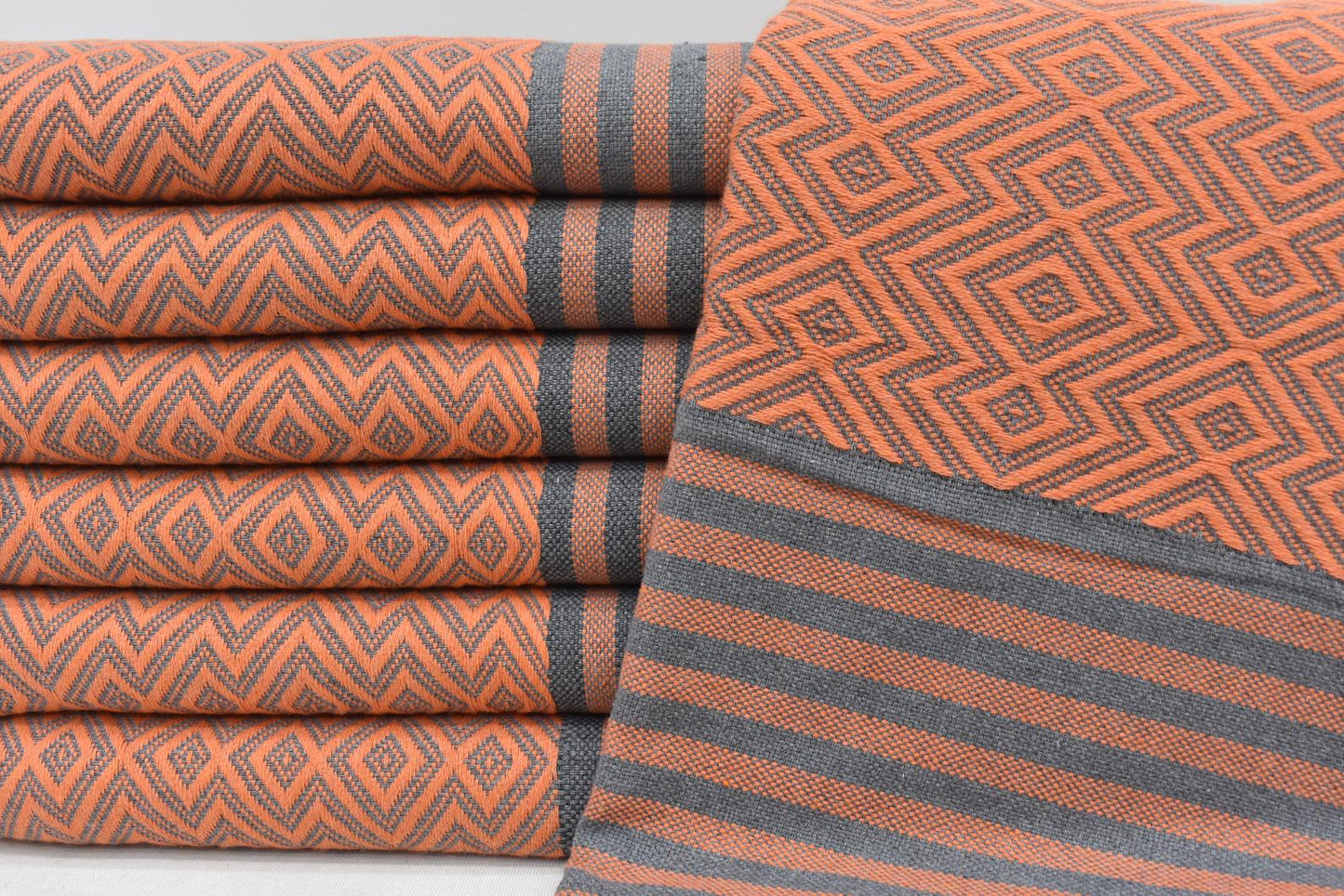 Diamond Gray Turkish Cotton Towel Handmade - 180 CM x 100 CM