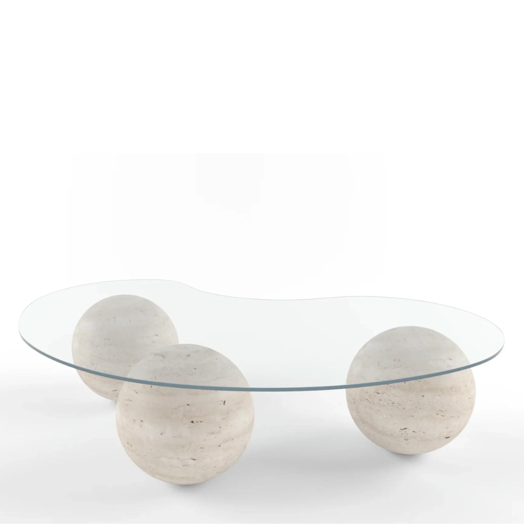Galaxy - Travertine Globes Coffee Table - LUMINA ELIGMA HOME