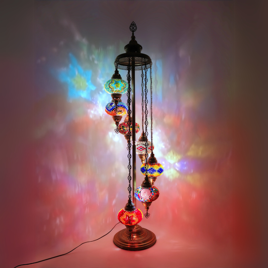 Floor Lamp 7 Globes - Medium Mosaics