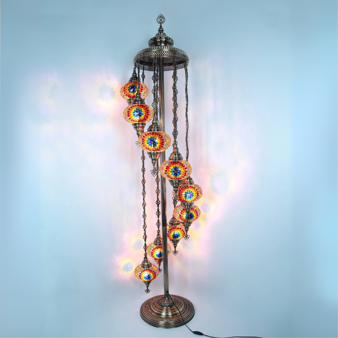 Floor Lamp 9 Globes - Medium Mosaics