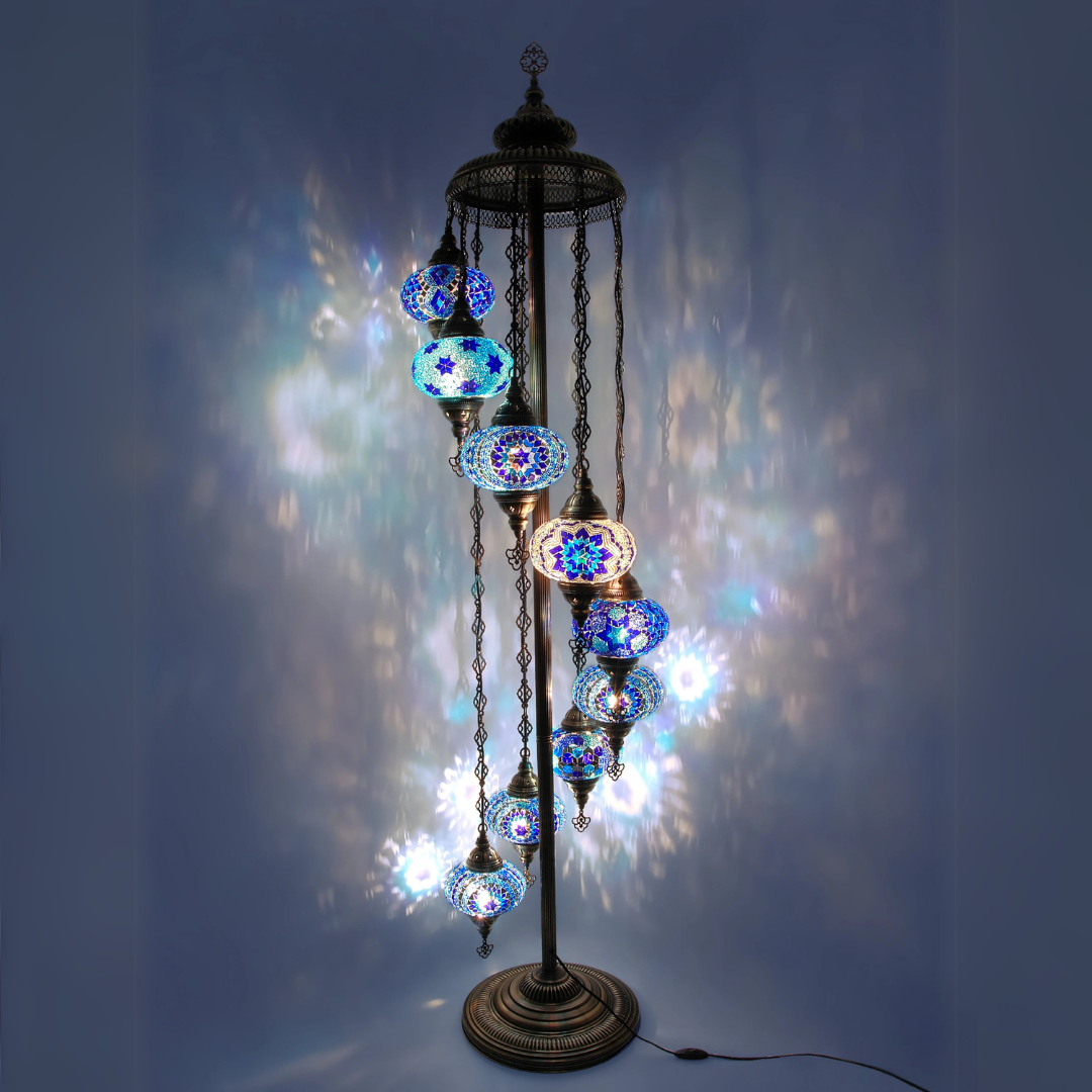 Floor Lamp 9 Globes - Medium Mosaics
