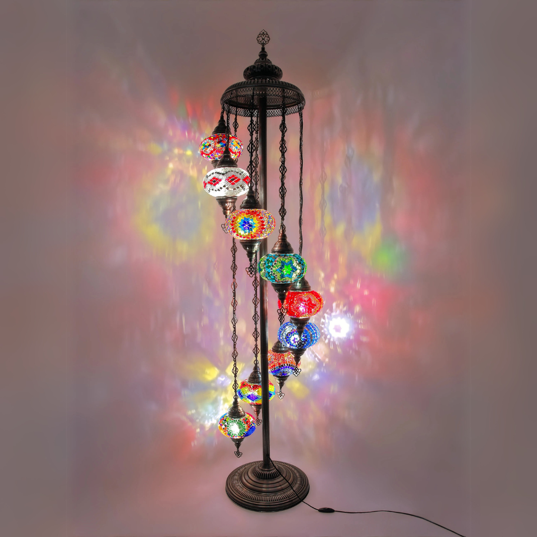 Floor Lamp 9 Globes - Medium Mosaics