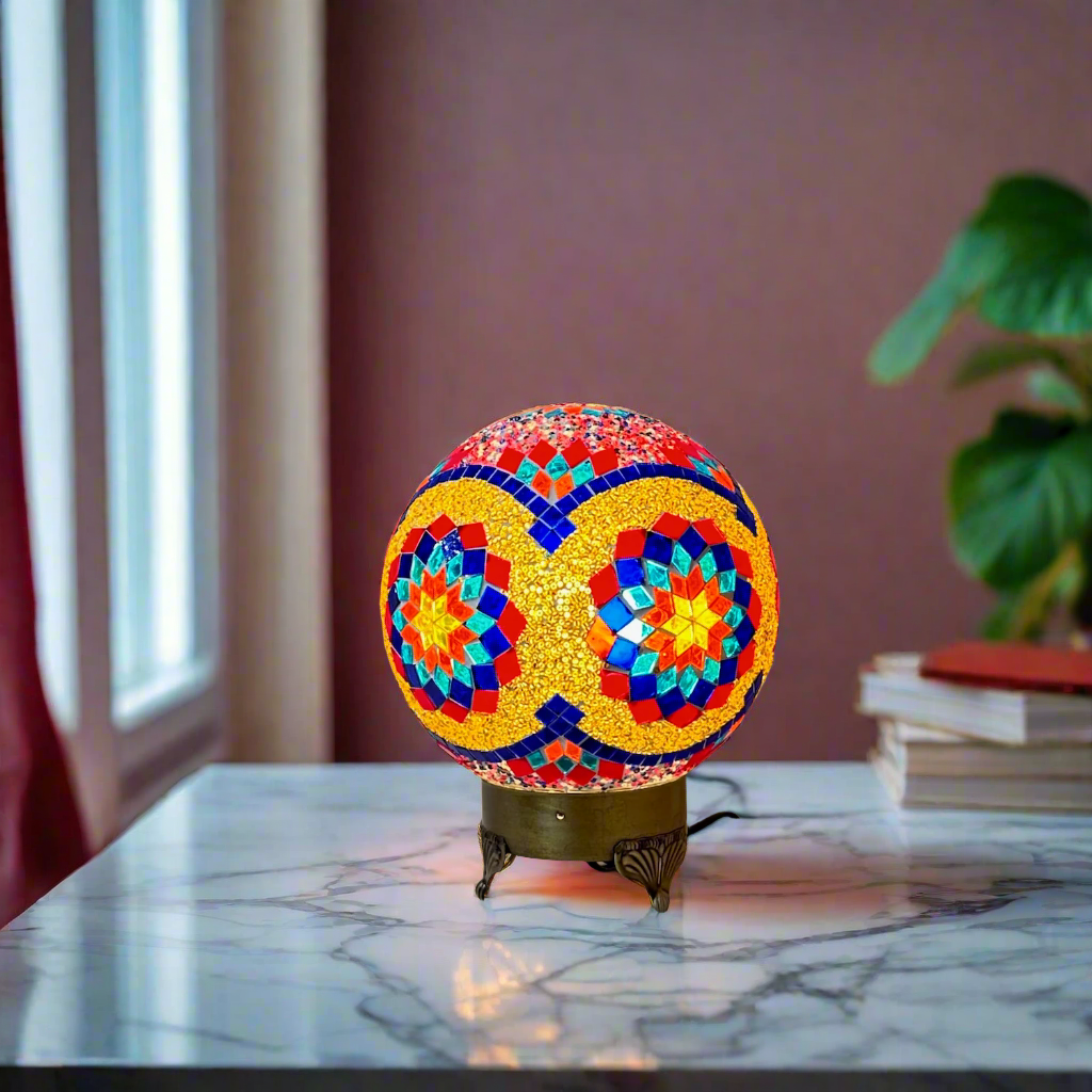 Mosaic Round Table Lamp - 20 CM - LUMINA ELIGMA HOME