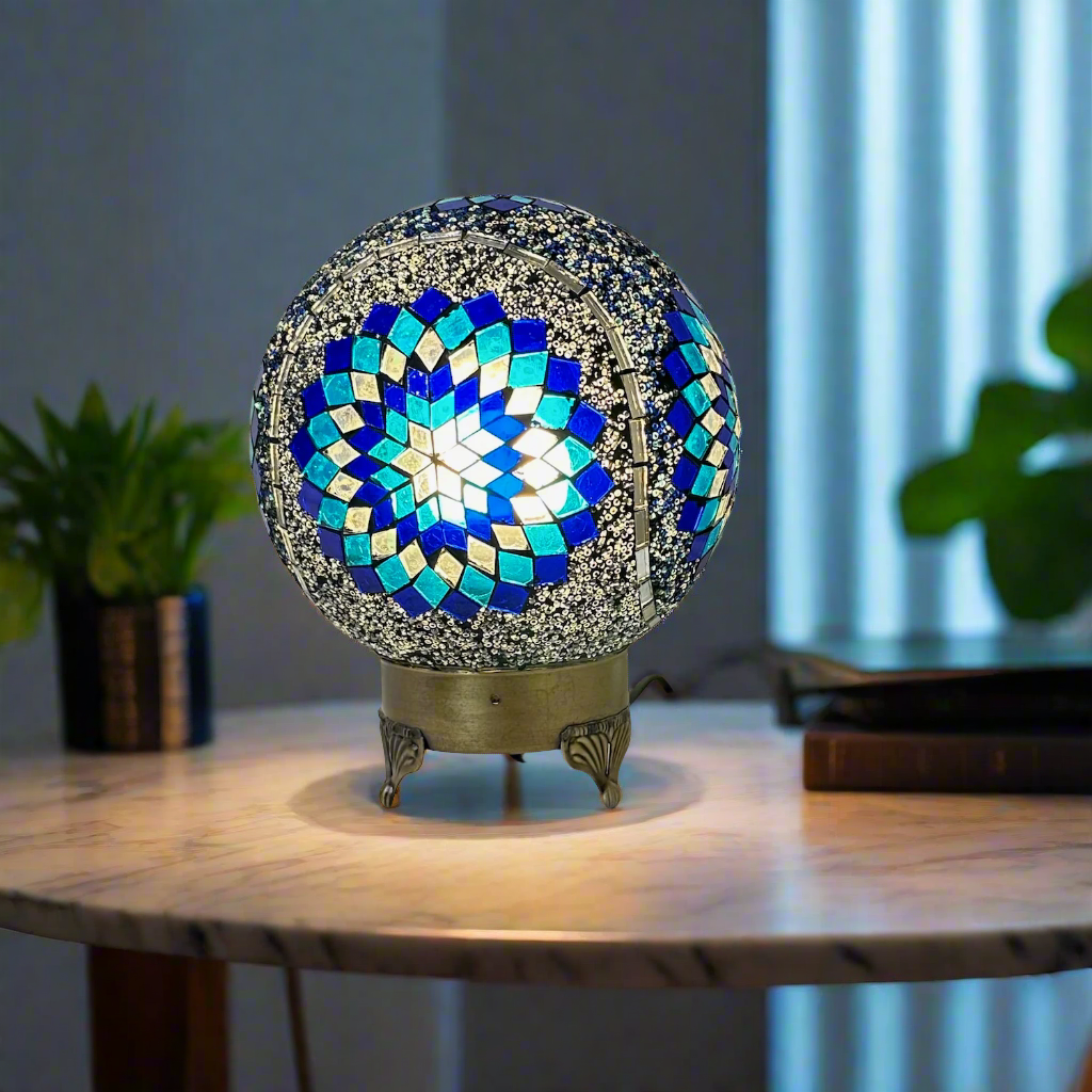 Mosaic Round Table Lamp - 20 CM - LUMINA ELIGMA HOME