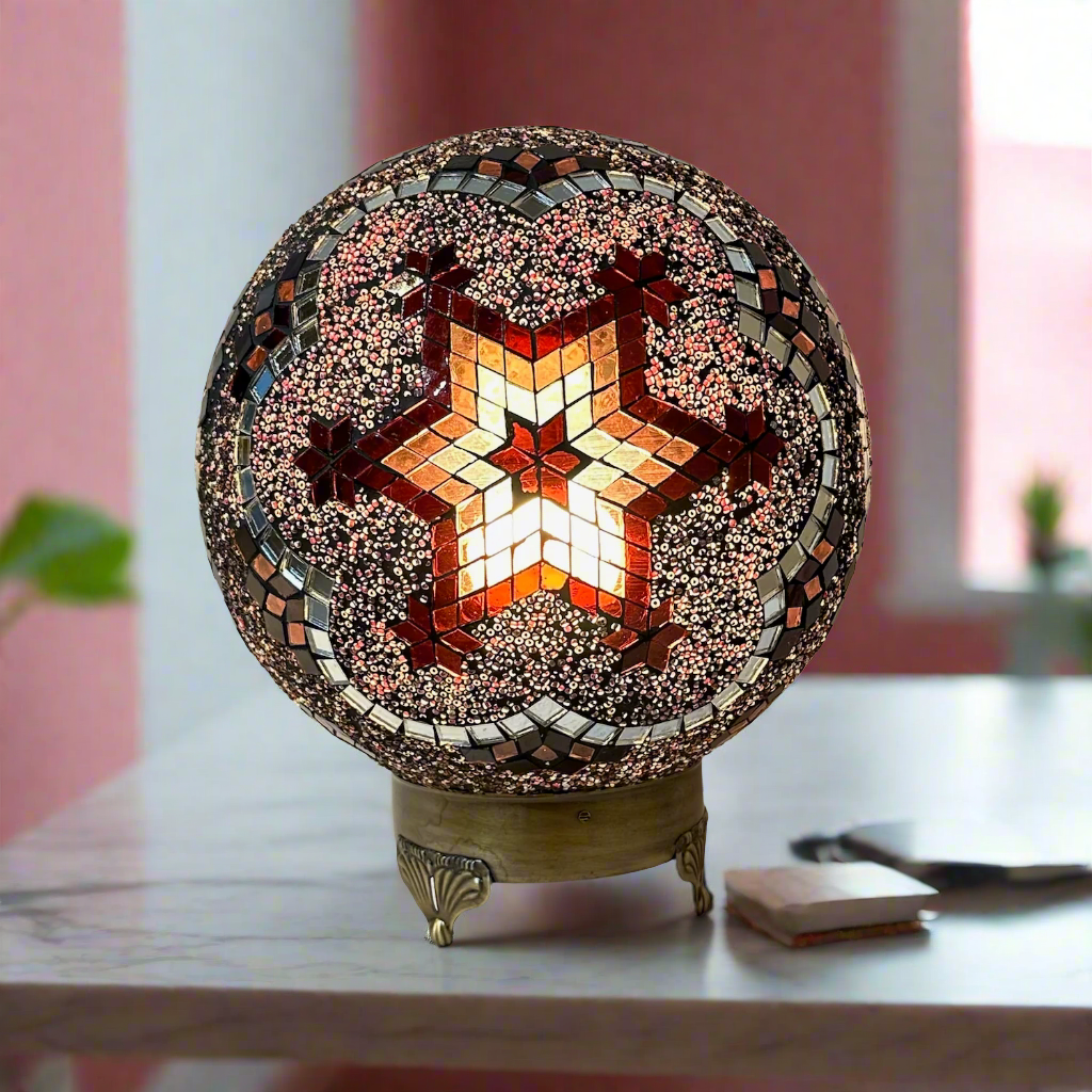 Mosaic Globe Table Lamp - 25 CM - Small - LUMINA ELIGMA HOME