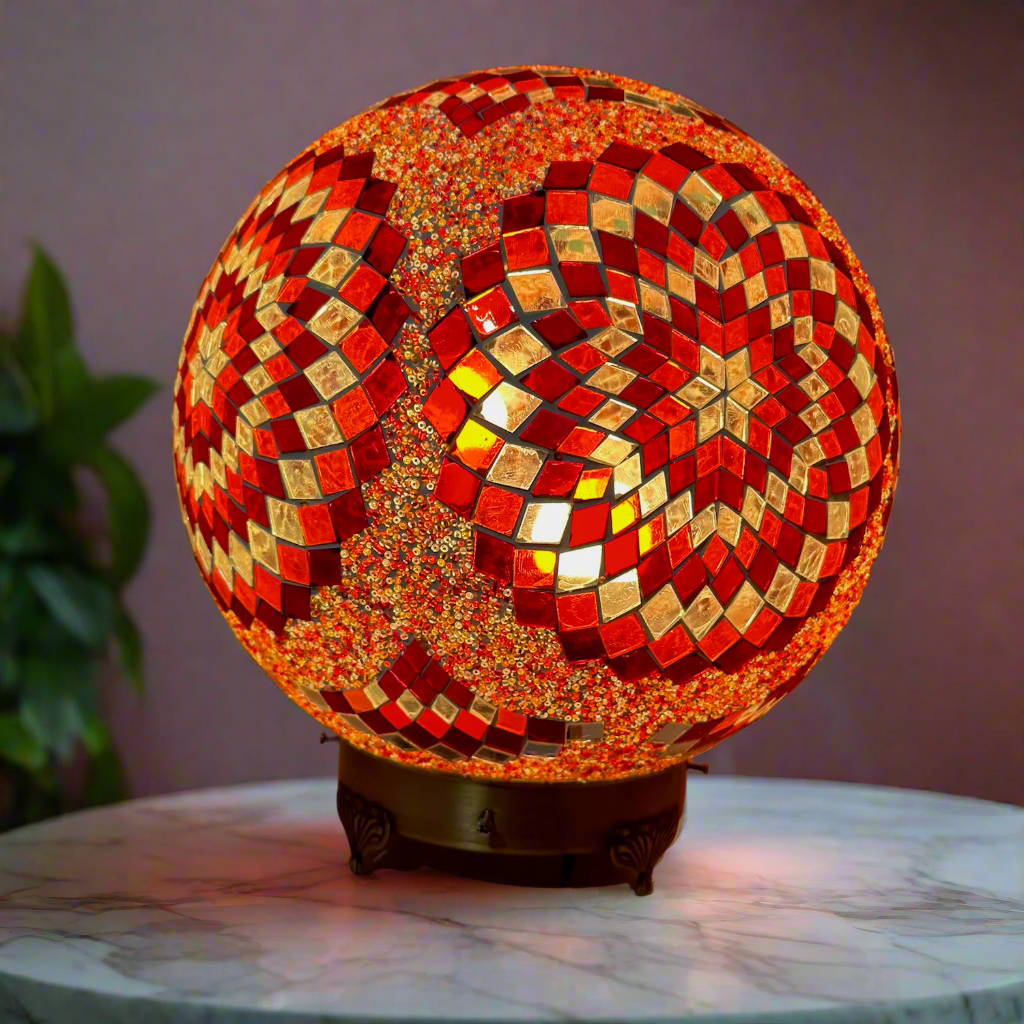 Mosaic Globe Table Lamp - 35 CM - LUMINA ELIGMA HOME