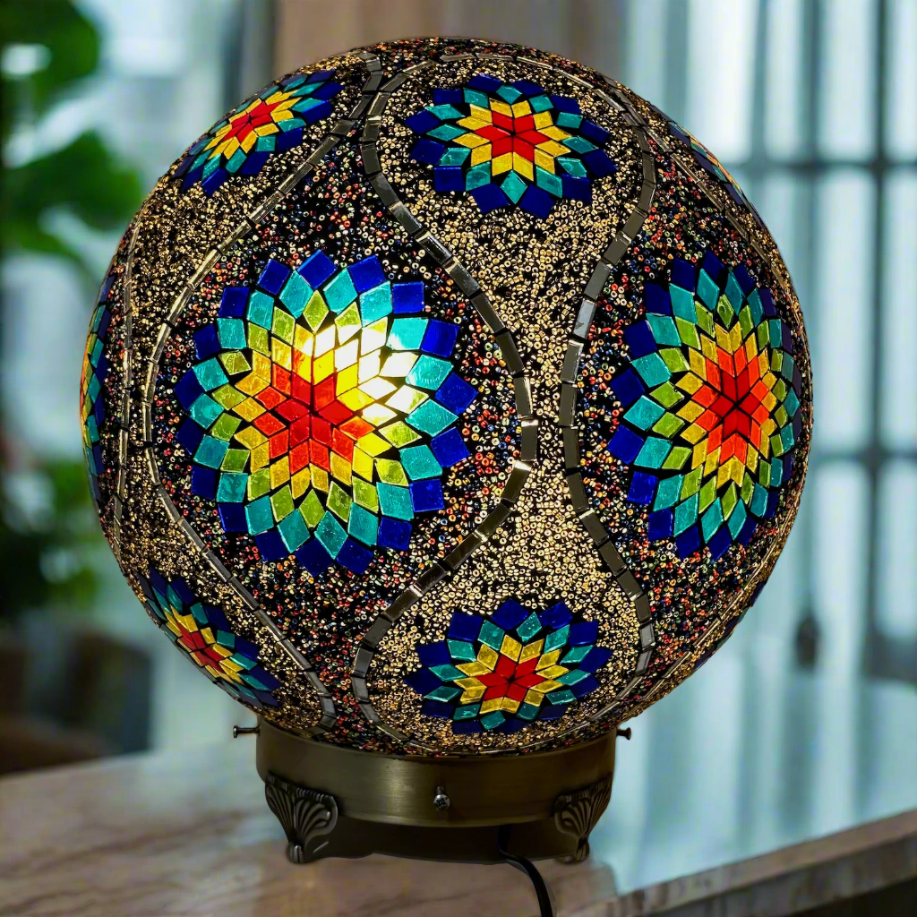 Mosaic Globe Table Lamp - 35 CM - LUMINA ELIGMA HOME