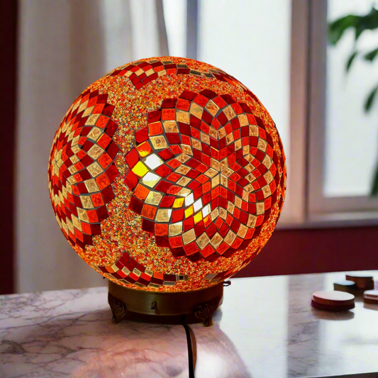 Mosaic Globe Table Lamp - 35 CM - LUMINA ELIGMA HOME